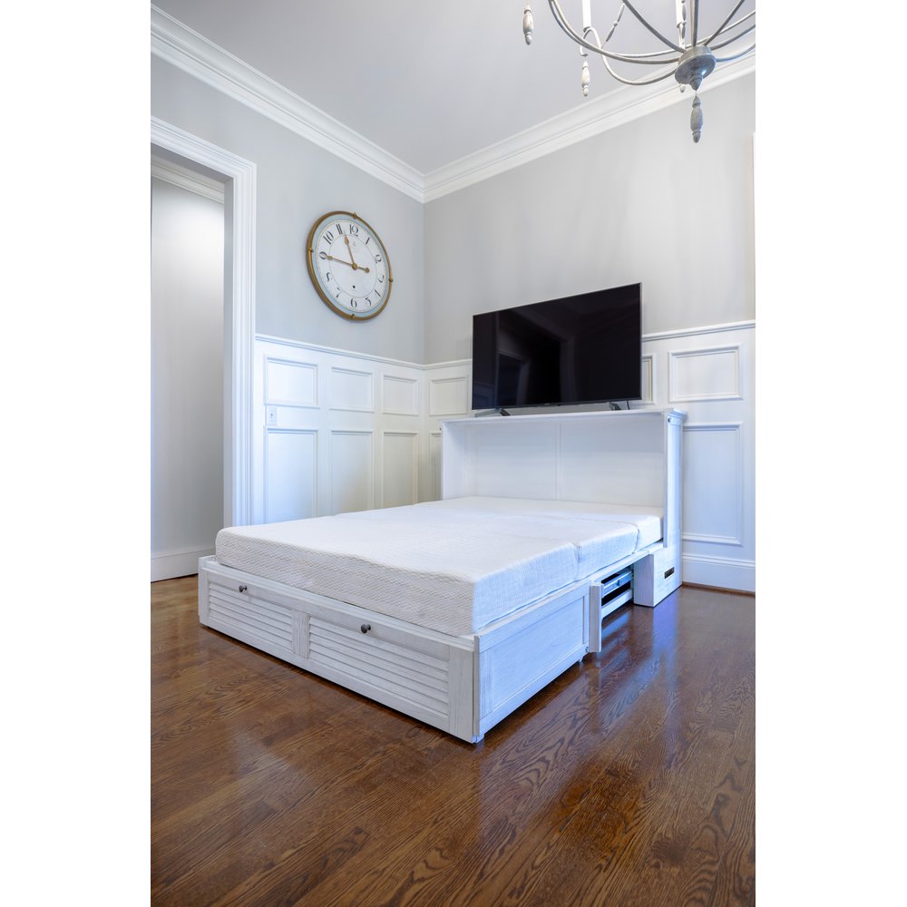 Sea Winds - Surfside - Queen Size Cabinet Bed with Mattress - Weathered White Finish - B277CABBED-WW view 20