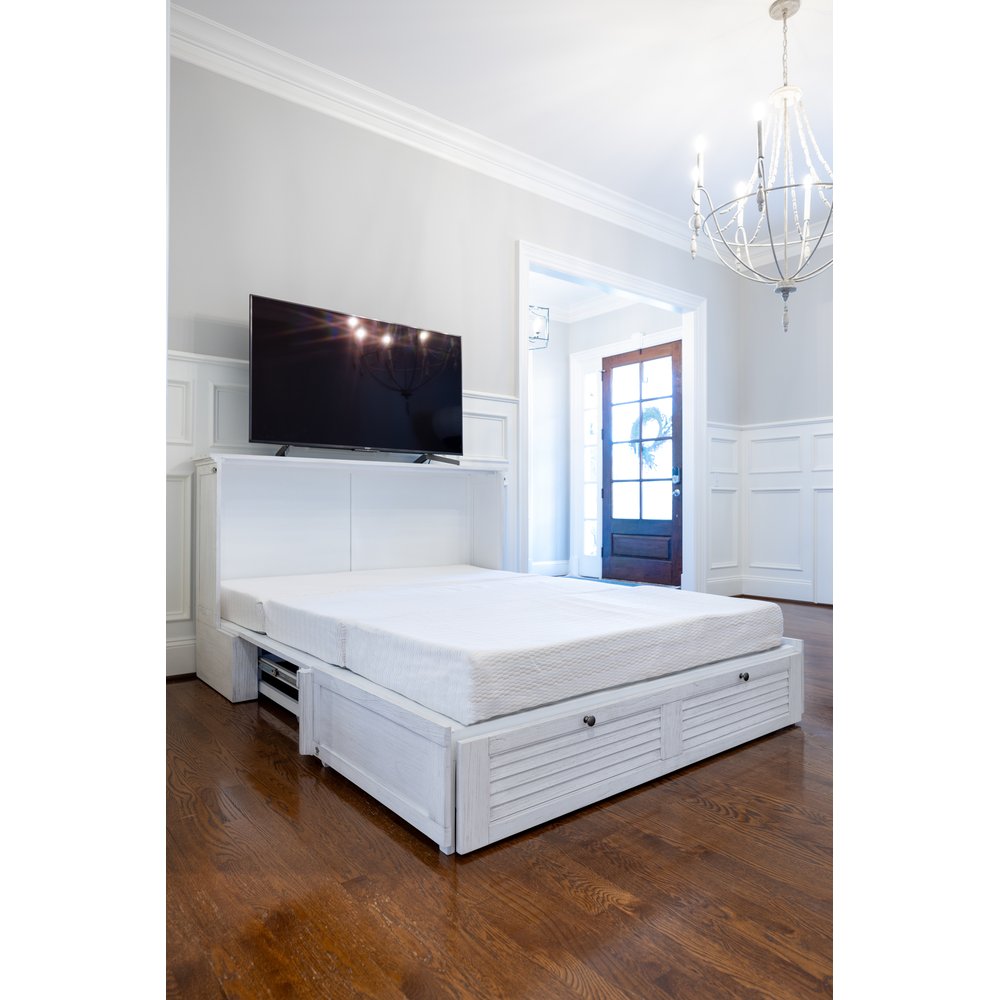 Sea Winds - Surfside - Queen Size Cabinet Bed with Mattress - Weathered White Finish - B277CABBED-WW view 21