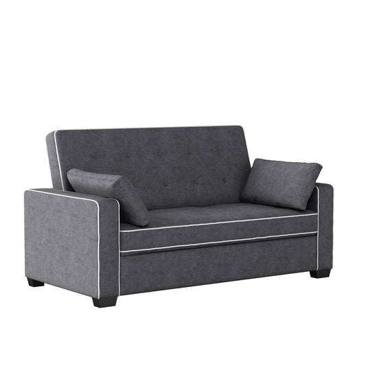 Serta - Augustine Queen Casual Convertible Charcoal - SA-AGS-QS3U5-CY view 1