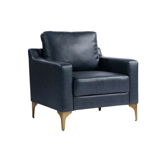 Serta by Lifestyle Solutions - Moreland Faux Leather Arm Chair, Navy - 131A013NVY veiw 1