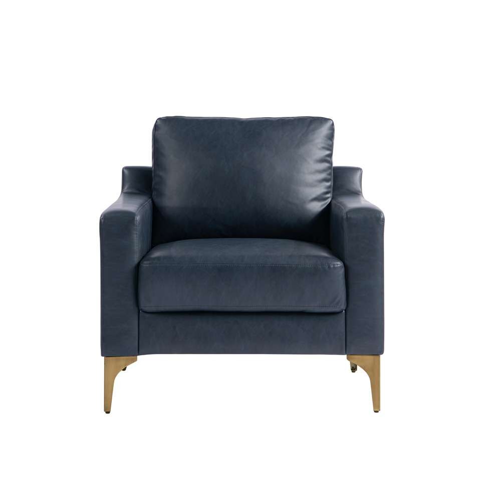 Serta by Lifestyle Solutions - Moreland Faux Leather Arm Chair, Navy - 131A013NVY veiw 2