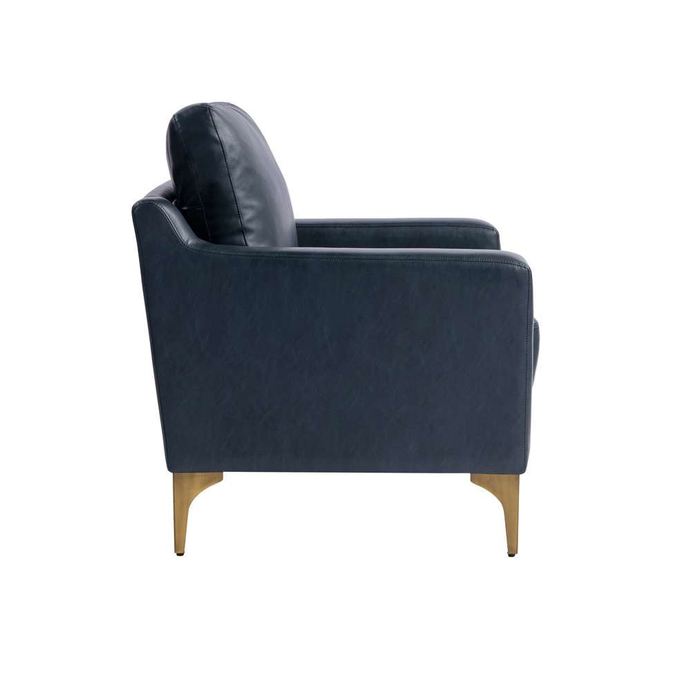 Serta by Lifestyle Solutions - Moreland Faux Leather Arm Chair, Navy - 131A013NVY veiw 3