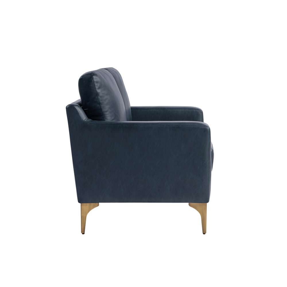 Serta by Lifestyle Solutions - Moreland Faux Leather Loveseat, Navy - 132A013NVY veiw 3