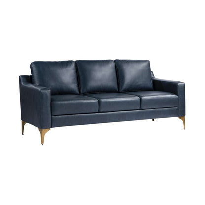 Serta by Lifestyle Solutions - Moreland Faux Leather Sofa, Navy - 133A013NVY veiw 1