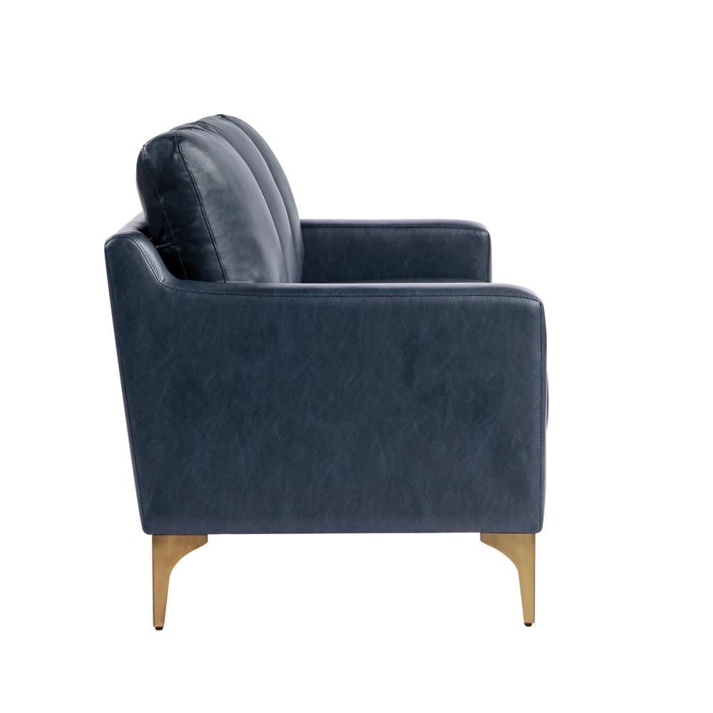 Serta by Lifestyle Solutions - Moreland Faux Leather Sofa, Navy - 133A013NVY veiw 3