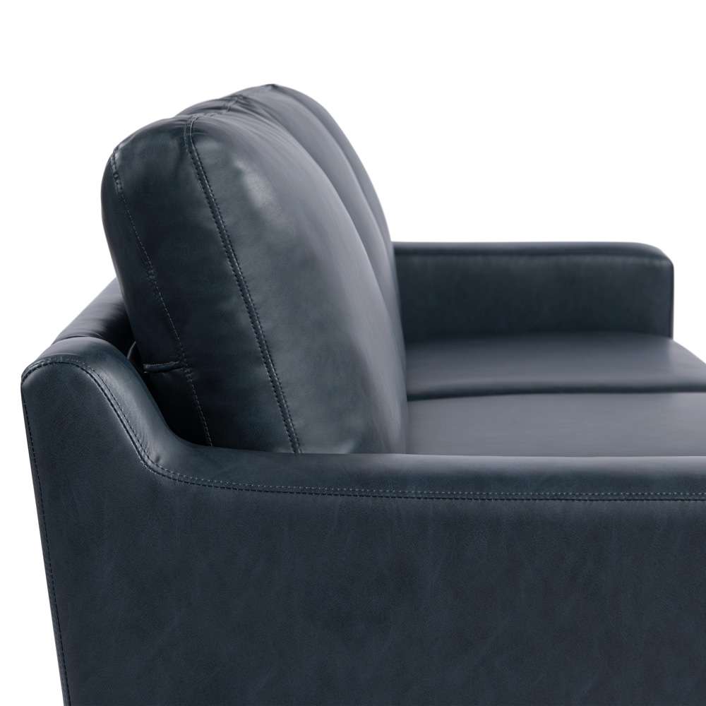 Serta by Lifestyle Solutions - Moreland Faux Leather Sofa, Navy - 133A013NVY veiw 4