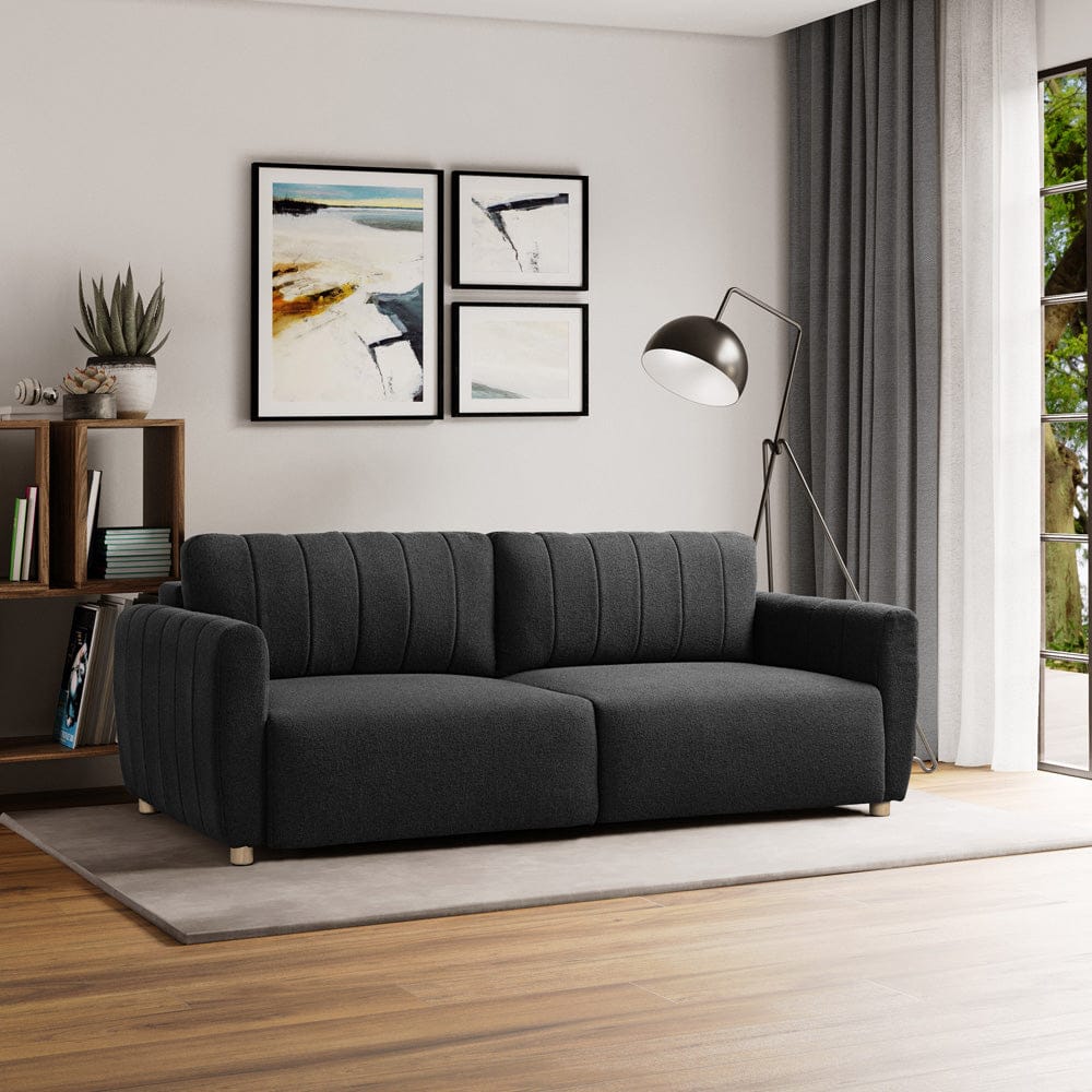 Serta - Galloway Queen Sofa Convertible Charcoal Boucle - 113A010CHR view 9