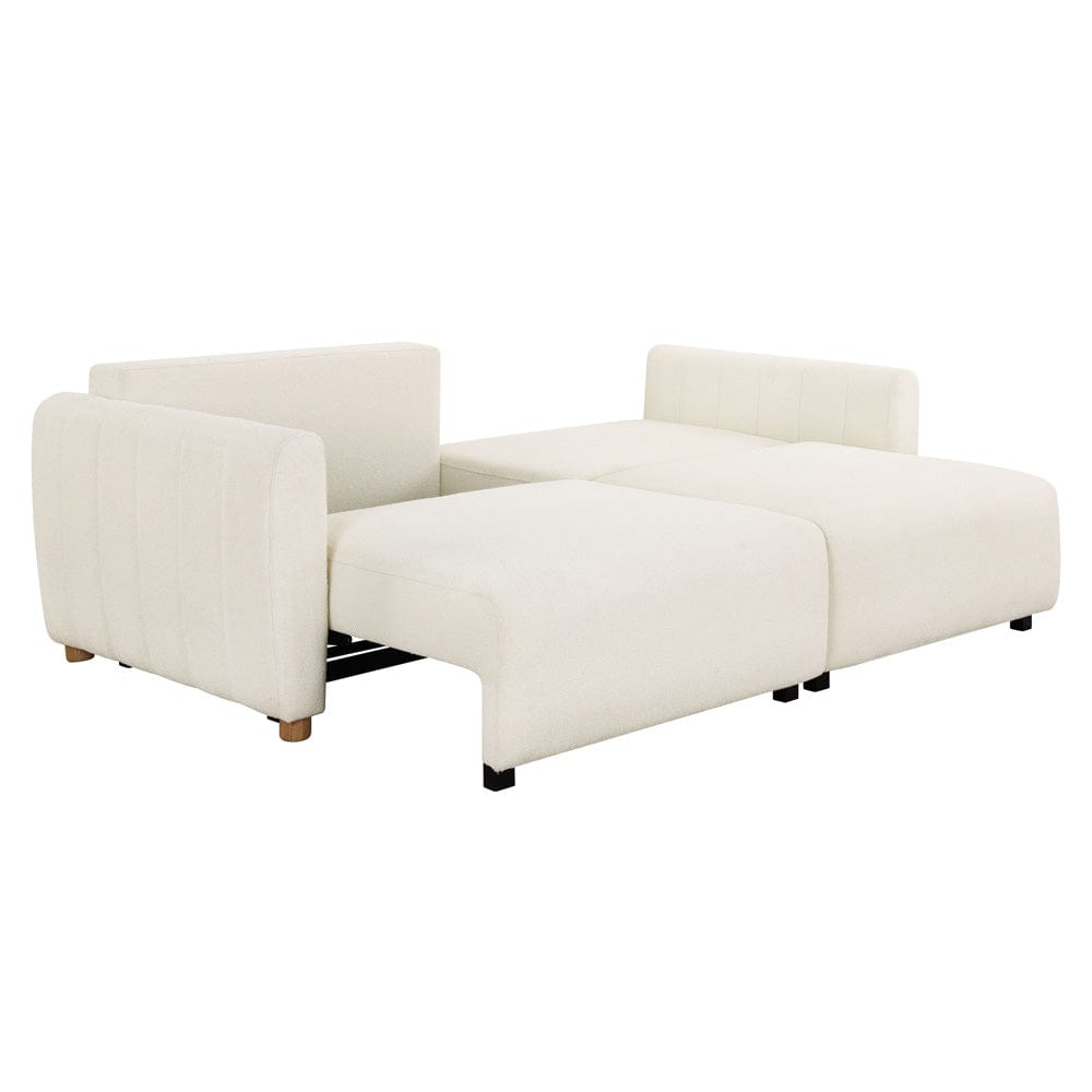 Serta - Galloway Quen Sofa Convertible Ivoty Boucle - 113A010IVO view 3