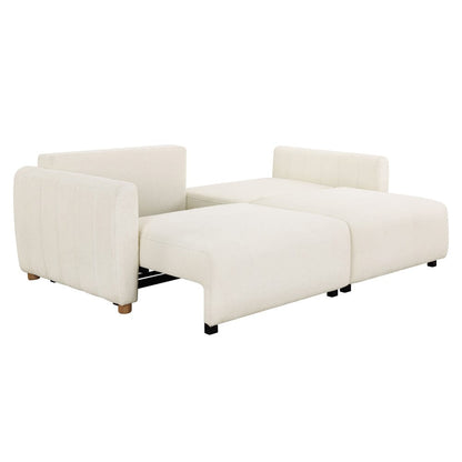 Serta - Galloway Quen Sofa Convertible Ivoty Boucle - 113A010IVO view 3
