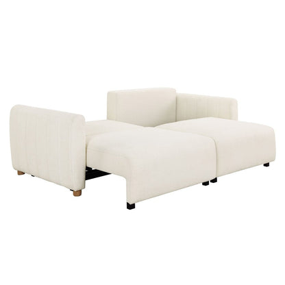 Serta - Galloway Quen Sofa Convertible Ivoty Boucle - 113A010IVO view 4