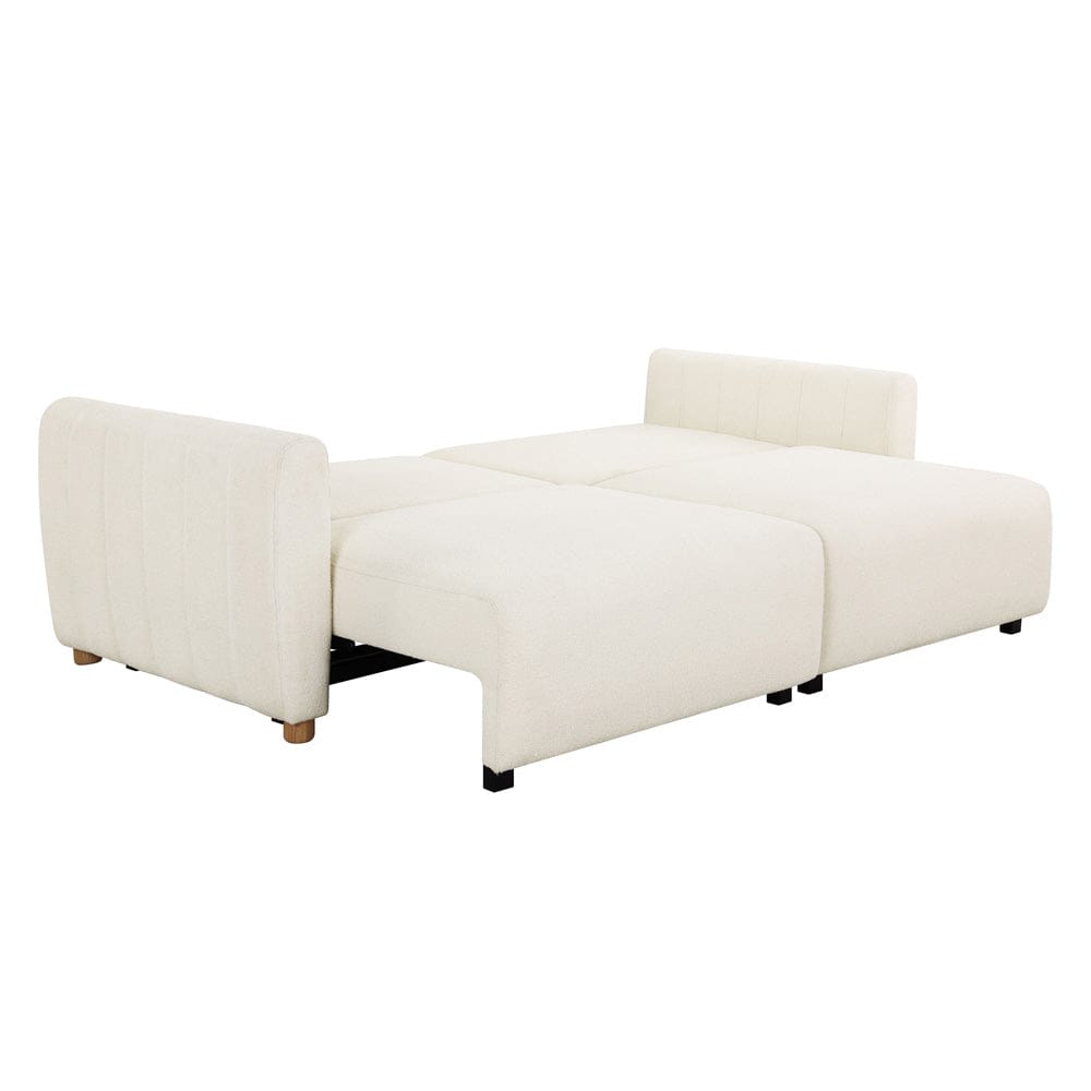 Serta - Galloway Quen Sofa Convertible Ivoty Boucle - 113A010IVO view 5