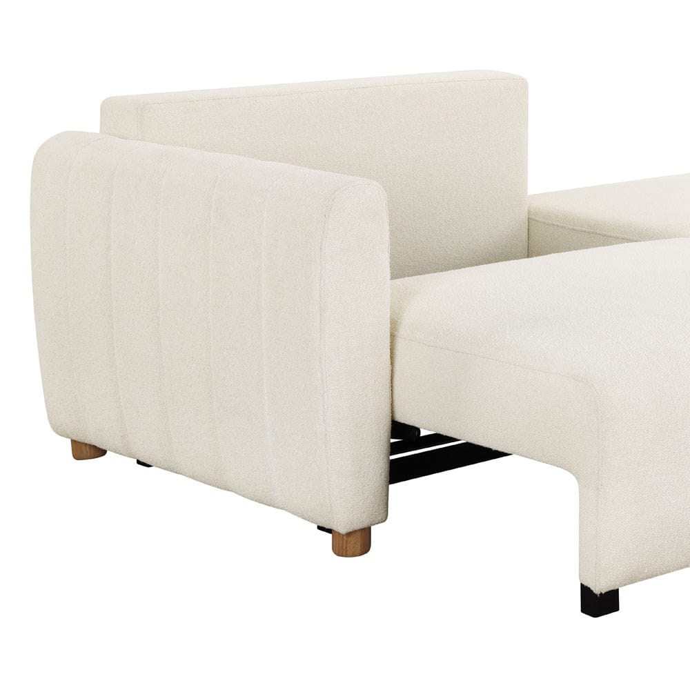 Serta - Galloway Quen Sofa Convertible Ivoty Boucle - 113A010IVO view 8