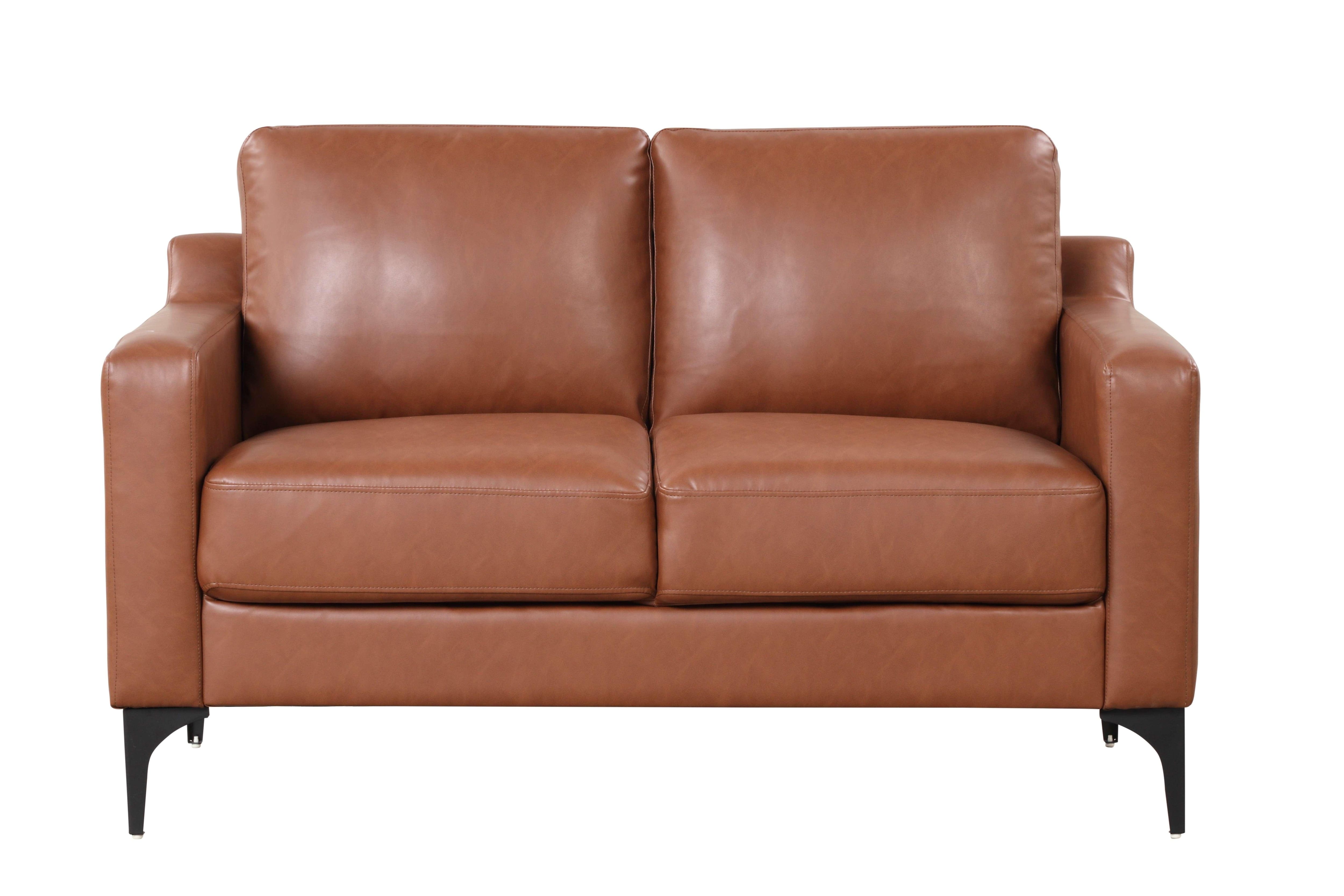 Serta - Moreland Faux Leather Loveseat, Brown by Lifestyle Solutions - 132A013BRN veiw 1