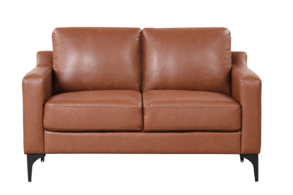 Serta - Moreland Faux Leather Loveseat, Brown by Lifestyle Solutions - 132A013BRN veiw 1