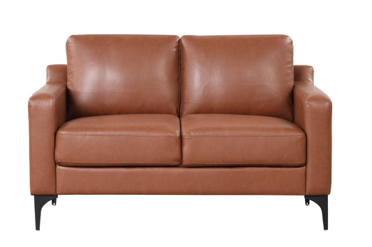 Serta - Moreland Faux Leather Loveseat, Brown by Lifestyle Solutions - 132A013BRN veiw 1