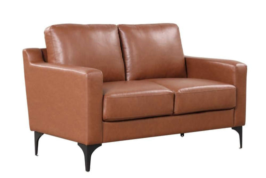 Serta - Moreland Faux Leather Loveseat, Brown by Lifestyle Solutions - 132A013BRN veiw 2
