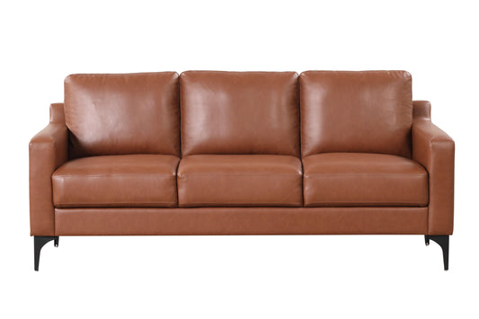 Serta - Moreland Faux Leather Sofa, Brown by Lifestyle Solutions - 133A013BRN veiw 1