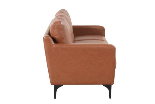 Serta - Moreland Faux Leather Sofa, Brown by Lifestyle Solutions - 133A013BRN veiw 2