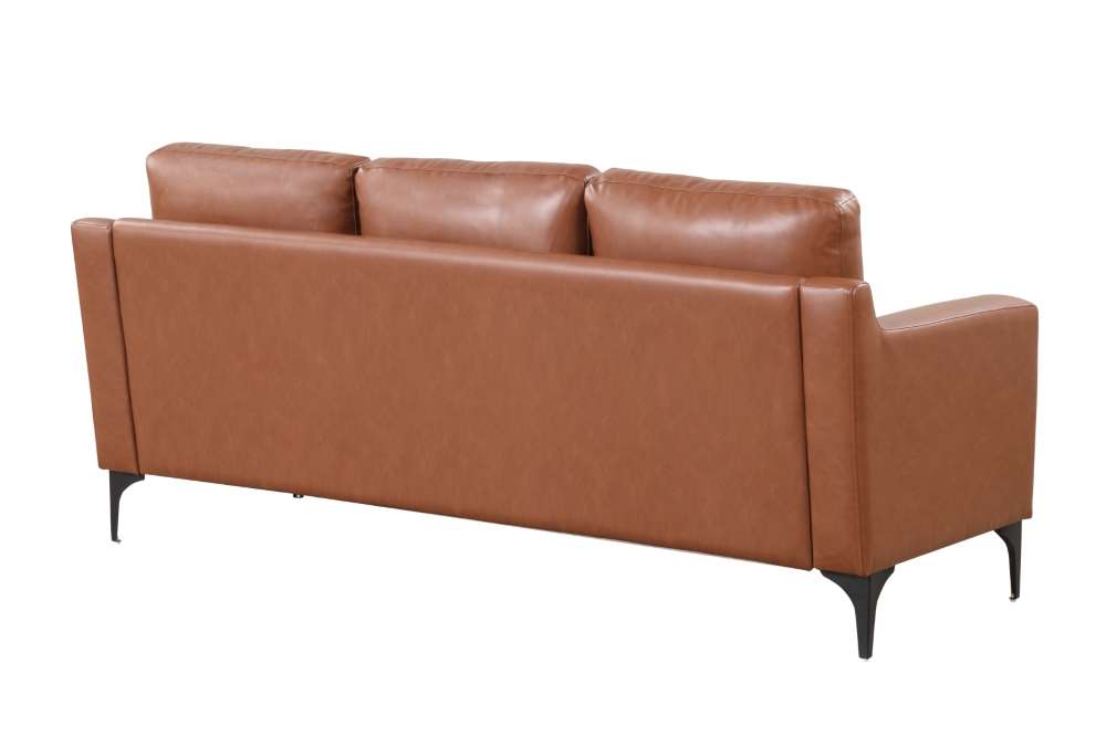 Serta - Moreland Faux Leather Sofa, Brown by Lifestyle Solutions - 133A013BRN veiw 3