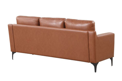 Serta - Moreland Faux Leather Sofa, Brown by Lifestyle Solutions - 133A013BRN veiw 3