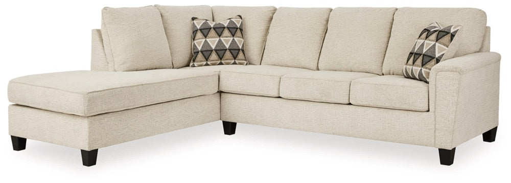 Signature Design by Ashley - Abinger Fabric 2 Piece Sectional With Laf Chaise in Natural veiw 1