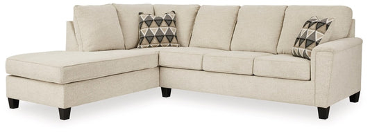 Signature Design by Ashley - Abinger Fabric 2 Piece Sectional With Laf Chaise in Natural veiw 1
