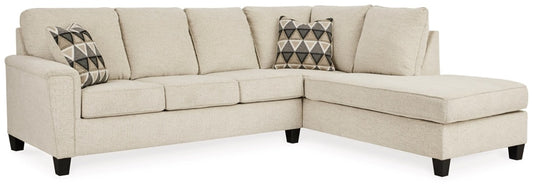 Signature Design by Ashley - Abinger Fabric 2 Piece Sleeper Sectional W Chaise in Natural veiw 1