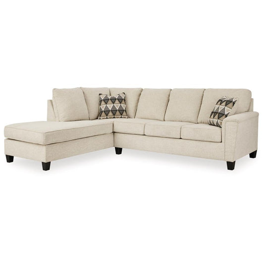 Signature Design by Ashley - Abinger Fabric 2 Piece Sleeper Sectional With Chaise in Natural veiw 1