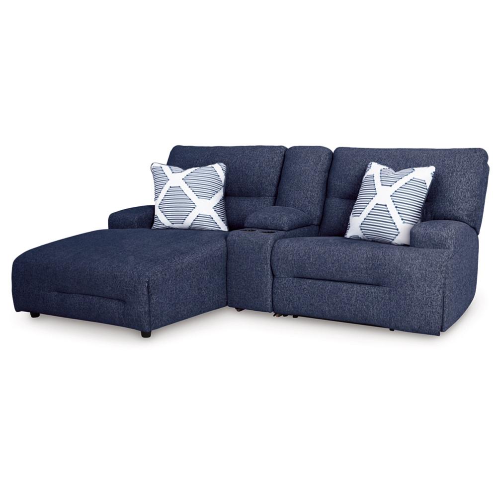 Signature Design by Ashley - Acklen Place 3-Piece Power Reclining Sectional Sofa With Left Facing Chaise in Navy veiw 1