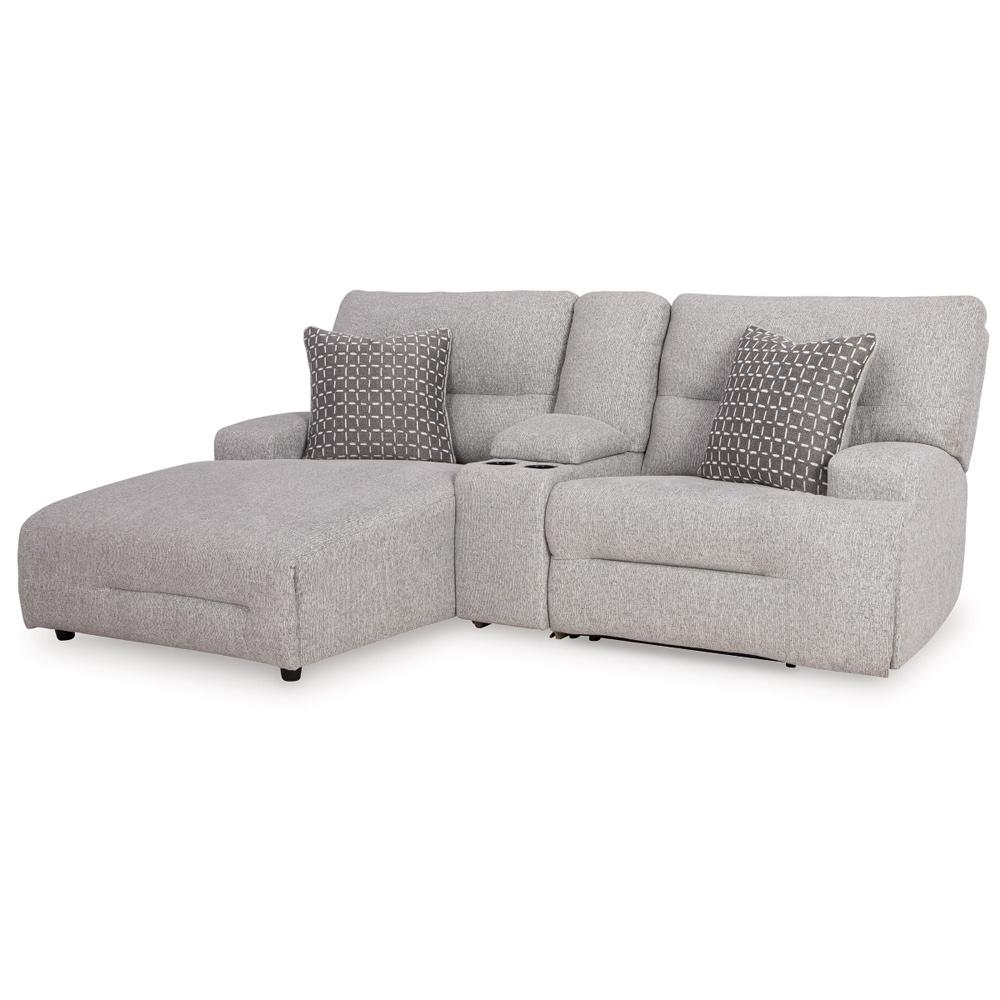 Signature Design by Ashley - Acklen Place 3-Piece Power Reclining Sectional Sofa With Left Facing Chaise in Pewter veiw 1