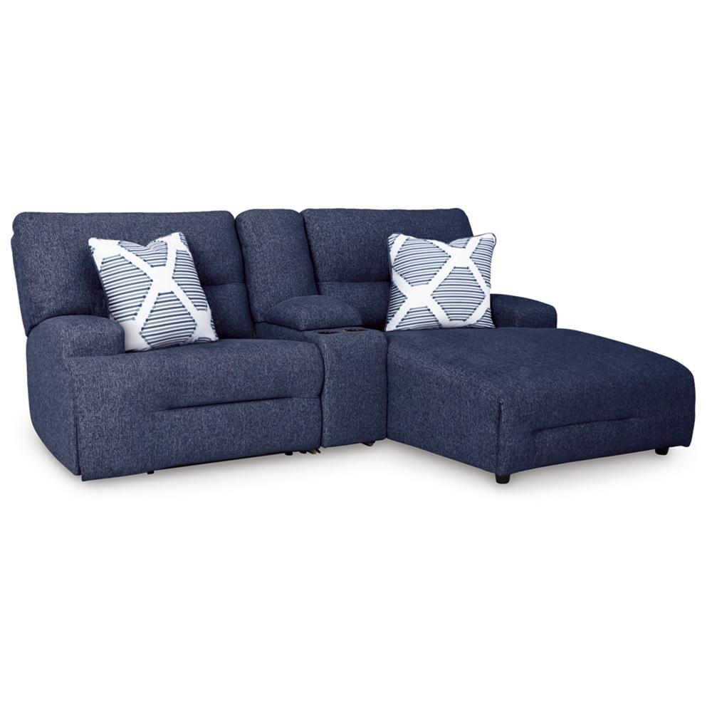 Signature Design by Ashley - Acklen Place 3-Piece Power Reclining Sectional Sofa With Right Facing Chaise in Navy veiw 1