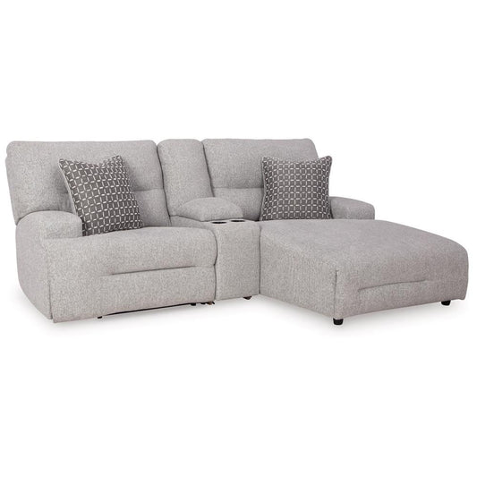 Signature Design by Ashley - Acklen Place 3-Piece Power Reclining Sectional Sofa With Right Facing Chaise in Pewter veiw 1