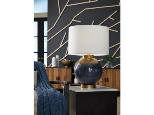 Signature Design by Ashley - Adara Metal Table Lamp in Blue/Gold Finish - L207564 veiw 2
