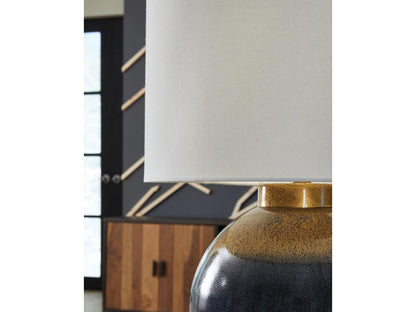 Signature Design by Ashley - Adara Metal Table Lamp in Blue/Gold Finish - L207564 veiw 3