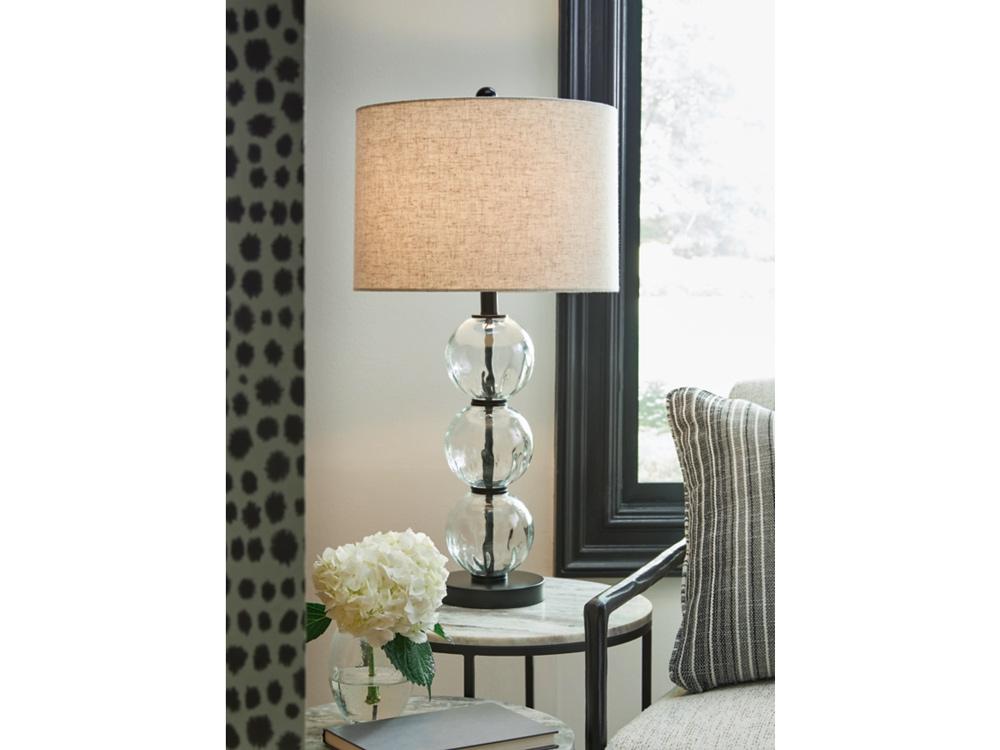 Signature Design by Ashley - Airbal Glass Table Lamp (Set of 2) in Clear/Black - L431604 veiw 2