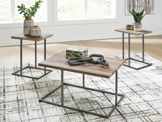 Signature Design by Ashley - Albreane Occasional Table Set (Set of 3) in Grayish Brown/Black - T147-13 veiw 2