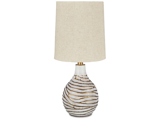 Signature Design by Ashley - Aleela Metal Table Lamp in White/Gold Finish - L204194 veiw 1