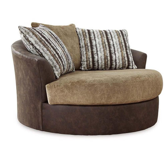 Signature Design by Ashley - Alesbury Oversized Swivel Accent Chair in Chocolate - 1870421 veiw 1