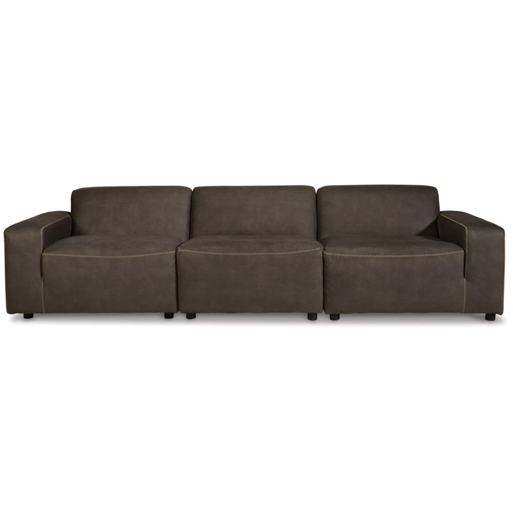 Signature Design by Ashley - Allena 3 Piece Sectional Sofa in Gunmetal veiw 1