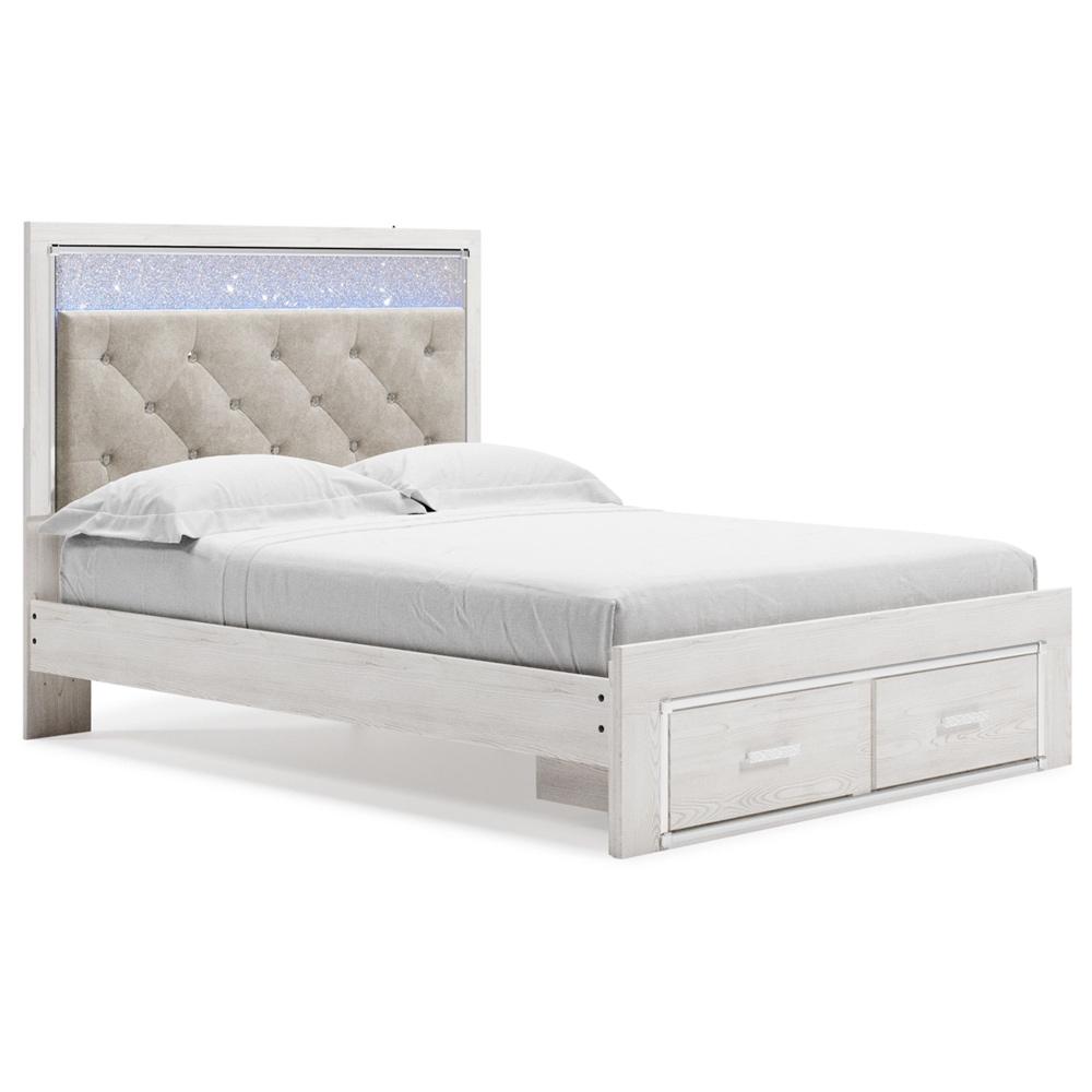 Signature Design by Ashley - Altyra Queen Upholstered Storage Bed in White veiw 1