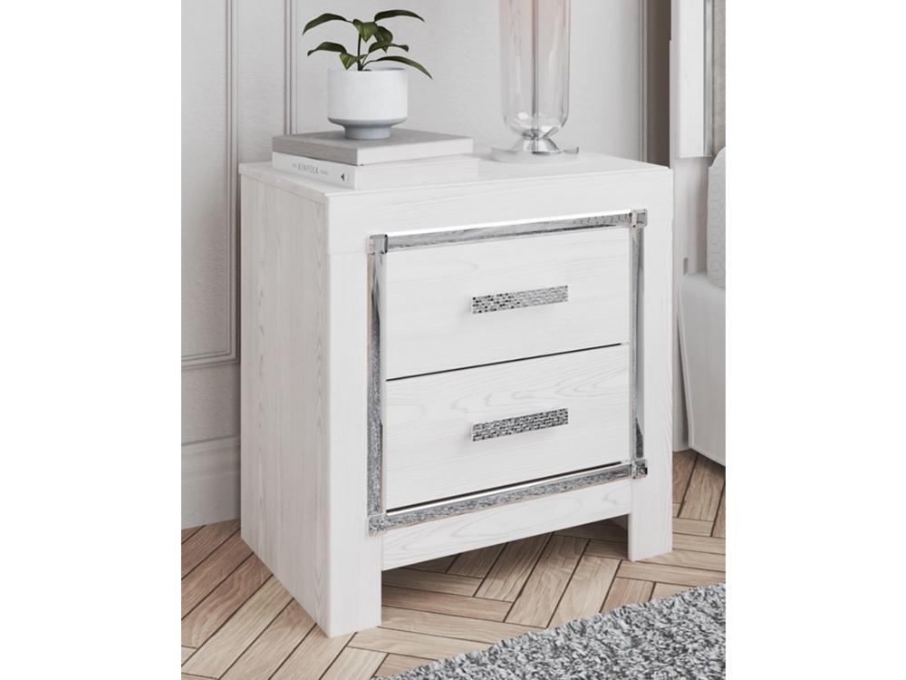 Signature Design by Ashley - Altyra Two Drawer Night Stand in White - B2640-92 veiw 2