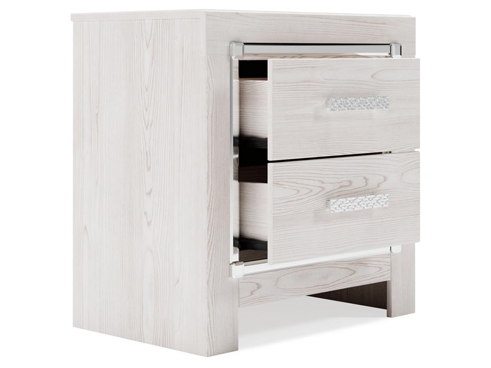 Signature Design by Ashley - Altyra Two Drawer Night Stand in White - B2640-92 veiw 3
