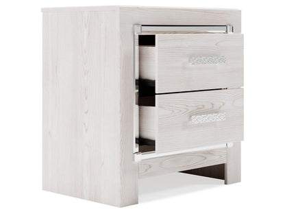 Signature Design by Ashley - Altyra Two Drawer Night Stand in White - B2640-92 veiw 3