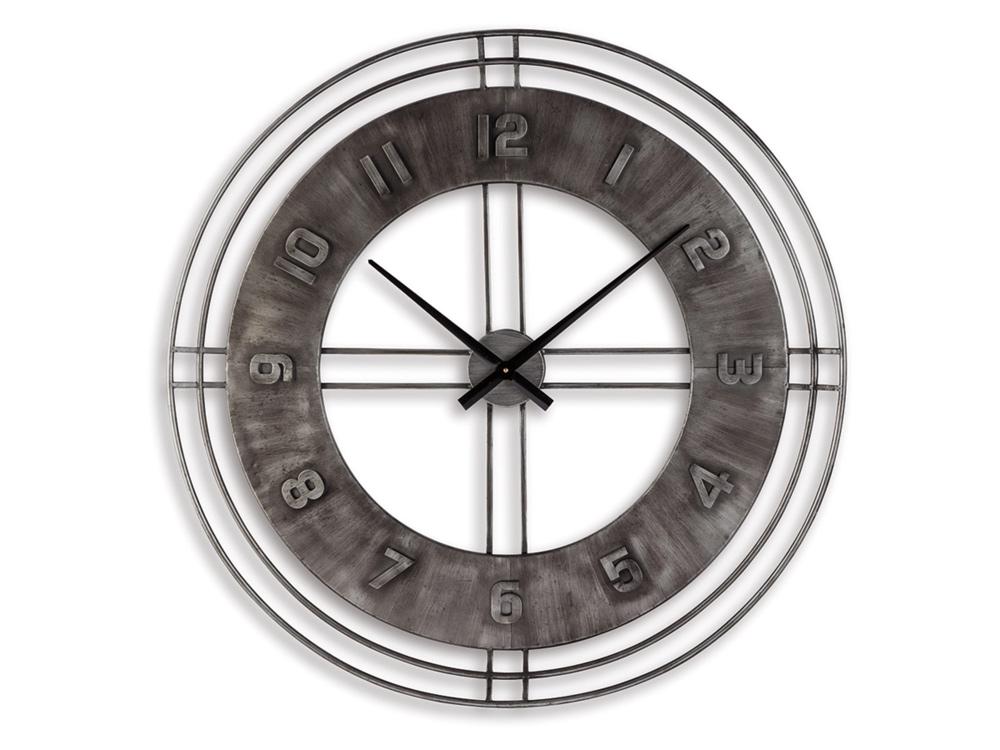 Signature Design by Ashley - Ana Sofia Wall Clock in Antique Gray - A8010068 veiw 1
