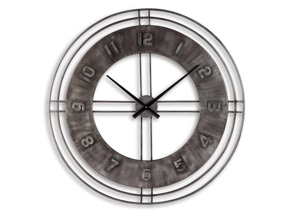 Signature Design by Ashley - Ana Sofia Wall Clock in Antique Gray - A8010068 veiw 1