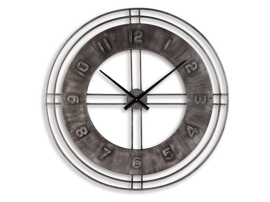 Signature Design by Ashley - Ana Sofia Wall Clock in Antique Gray - A8010068 veiw 1