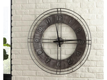 Signature Design by Ashley - Ana Sofia Wall Clock in Antique Gray - A8010068 veiw 2