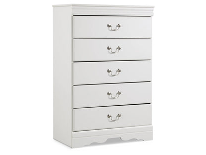 Signature Design by Ashley - Anarasia Five Drawer Chest in White - B129-46 veiw 1