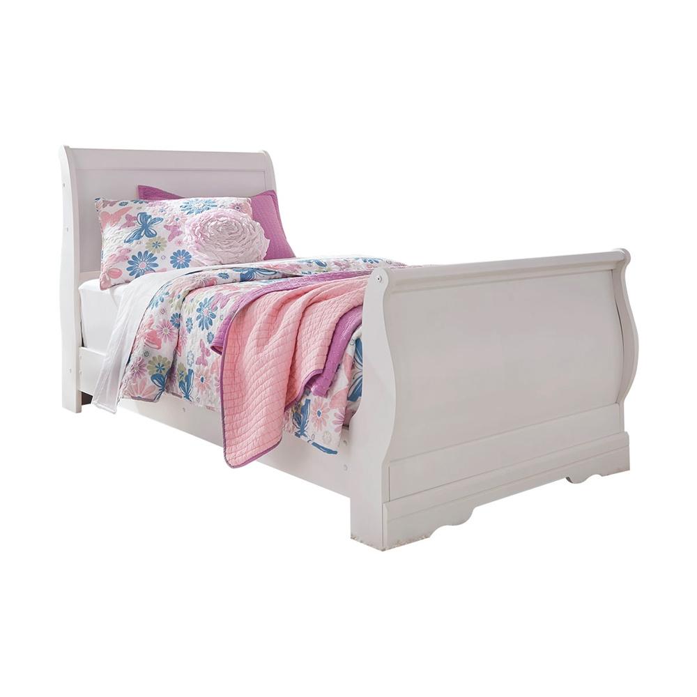 Signature Design by Ashley - Anarasia Twin Sleigh Bed in White veiw 1