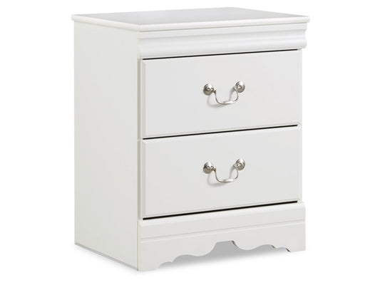 Signature Design by Ashley - Anarasia Two Drawer Night Stand in White - B129-92 veiw 1